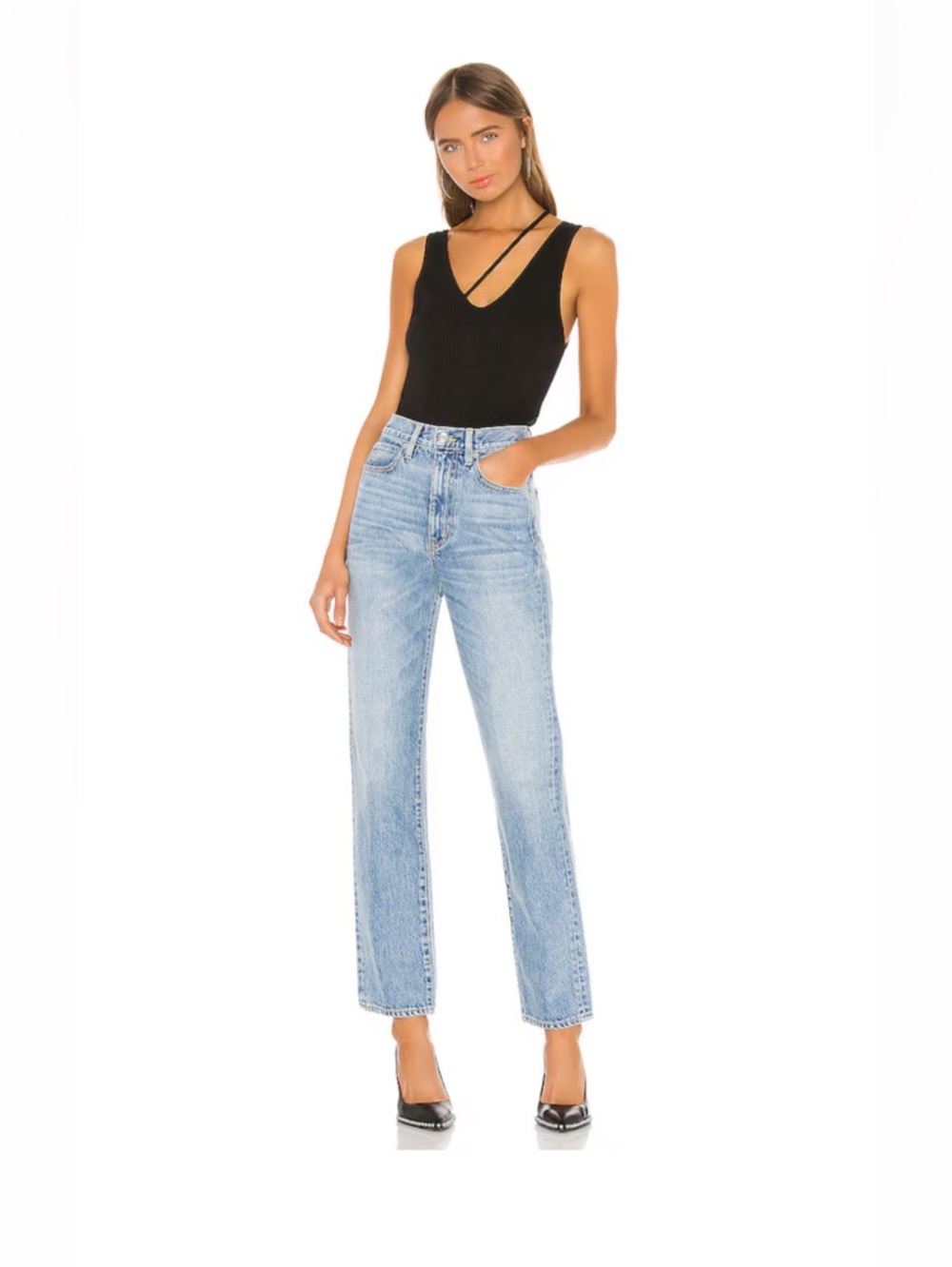 Slvrlake London High Rise Straight Jeans in Heartache 26